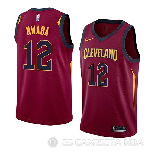 Camiseta David Nwaba #12 Cleveland Cavaliers Icon 2018 Rojo - Haga un click en la imagen para cerrar